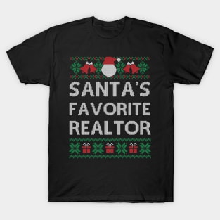 Santa's Favorite Realtor Funny Christmas Gift For Men Women T-Shirt